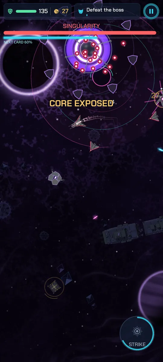 Boss fight against the Singularity: its core lies open