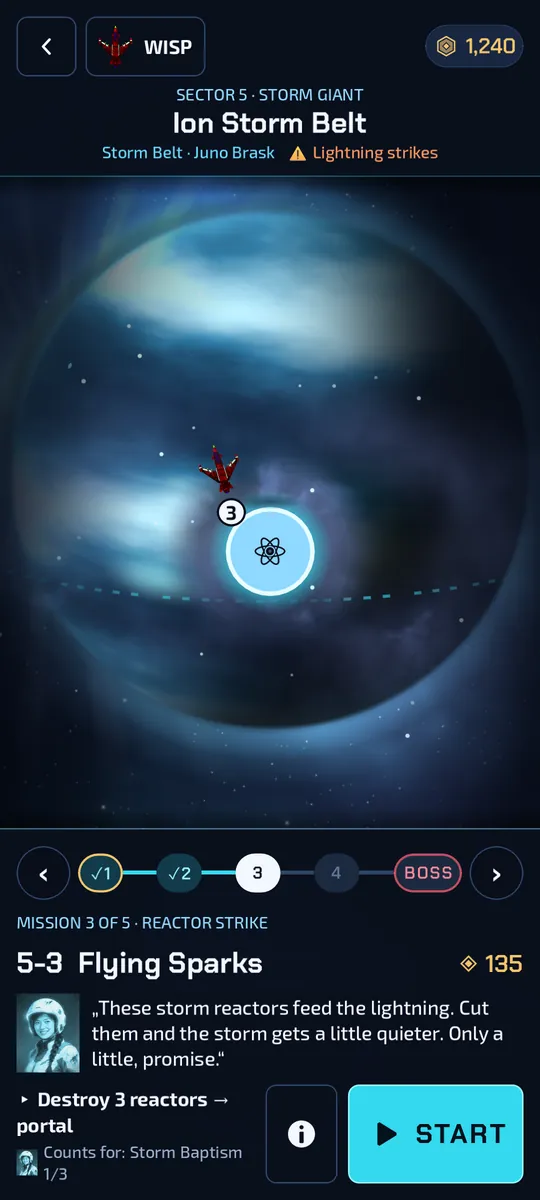 Sector view of the Ion Storm Belt with its planet and mission picker