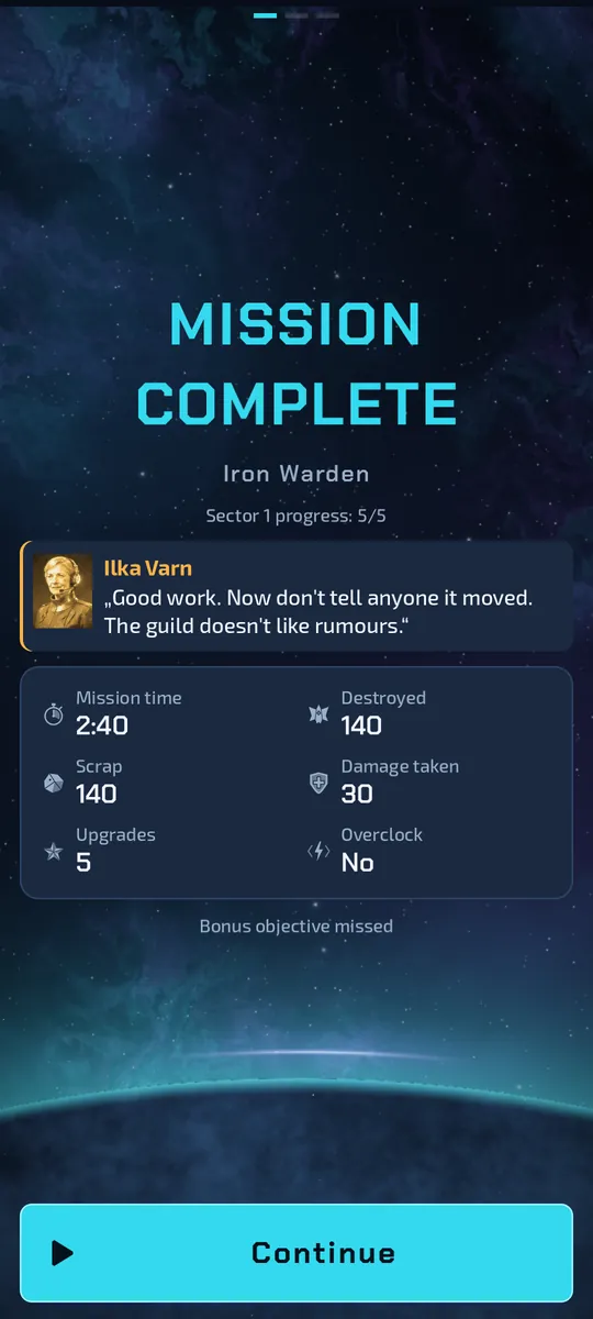 Mission complete: results with the contact's comment